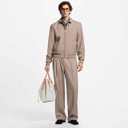 NIGO Louis Vuitton Men's Fall/Winter Fashion Casual Solid Color Lapel Zipper Logo Print Flight Jacket Solid Color Casual Elastic Waist Suit Pants Pants Suit Set #nigo78977
