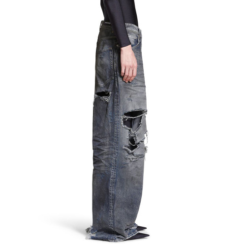 NIGO Balenciaga Men's And Women's Spring/Fall Fashion Casual Washed Distressed Relaxed Fit Ripped Jeans Pants #nigo78978