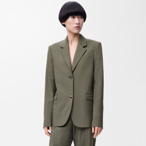 NIGO Loewe Women's Spring/Fall Fashion Classic Business Premium Solid Color V-Neck Single Button Long Sleeve Blazer Fashion Classic Solid Color Elastic Waistband Business Premium Suit Pants Pants Suit Set #nigo78992