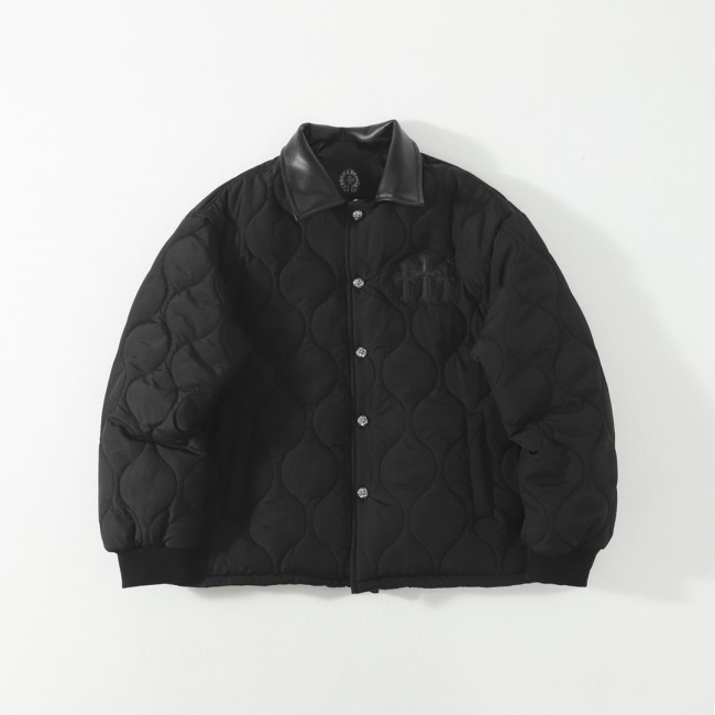 NIGO Chrome Hearts Men's & Women's Fall/Winter Fashion Casual Solid Color Lapel Single Breasted Jacket with Cross Pattern Silver Buttons Jacket #nigo79113