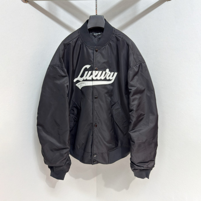 NIGO Balenciaga Men's And Women's Fall/Winter Fashion Casual Solid Color Crew Neck Zipper Logo Embroidered Pattern Oversized Flight Cotton Jacket #nigo78996