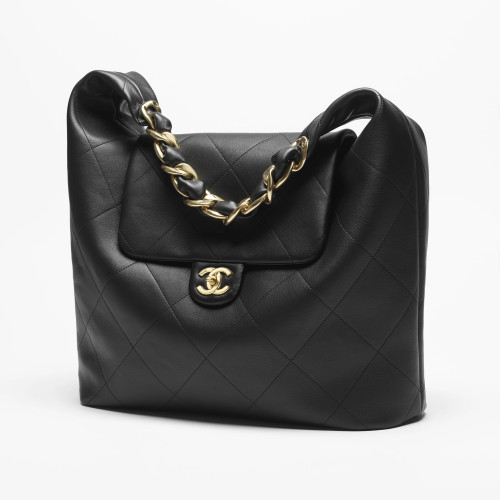 NIGO Chanel Women's Fashion Classic Solid-Color Leather Oversized Hippie Bag Chain Shoulder Bag Tote Bag Bags AS5839-B22140-94305 #nigo79117
