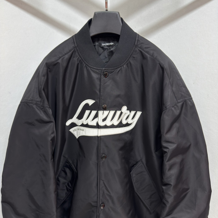 NIGO Balenciaga Men's And Women's Fall/Winter Fashion Casual Solid Color Crew Neck Zipper Logo Embroidered Pattern Oversized Flight Cotton Jacket #nigo78996