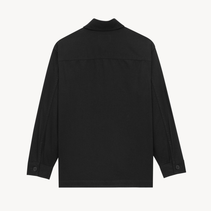 NIGO SAINT LAURENT  LE CASSANDR Men's Spring/Fall Fashion Casual Solid-Color Long-Staple Combed Cotton Collared Single-Breasted Long-Sleeve Embroidered Logo Shirt Jacket #nigo78998