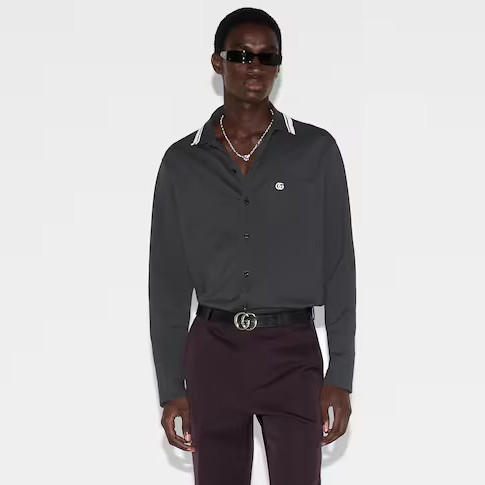 NIGO Prada Men's & Women's Spring/Fall Fashion Casual Solid Color Collared Single-Button Embroidered Polo Shirt #nigo79128