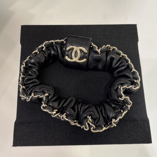 NIGO Chanel Women's Fashion Casual Leather Chain Double C Lambskin Hair Tie Hair  Accessories #nigo79125