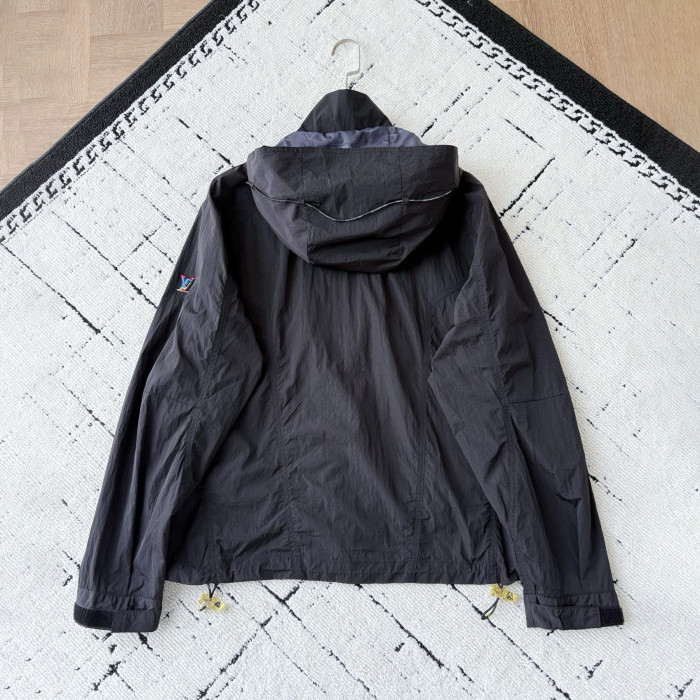 NIGO Louis Vuitton Spring/Summer Fashion Casual Solid Color Rainbow Gradient V-Logo Wrinkle Texture Windbreaker Long Sleeve Jacket #nigo79131