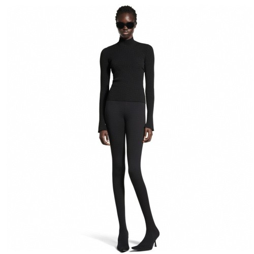 NIGO Balenciaga Women's Spring And Autumn Winter Elastic Fiber Knitted High Collar Solid Color Slimming Tie-neck Sweater Ngvp #nigo2532