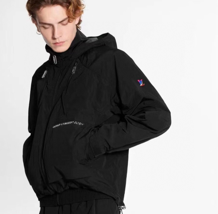 NIGO Louis Vuitton Spring/Summer Fashion Casual Solid Color Rainbow Gradient V-Logo Wrinkle Texture Windbreaker Long Sleeve Jacket #nigo79131