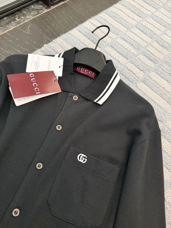 NIGO Prada Men's & Women's Spring/Fall Fashion Casual Solid Color Collared Single-Button Embroidered Polo Shirt #nigo79128