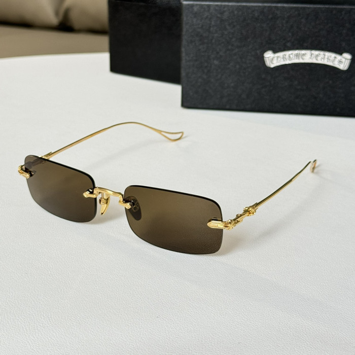 NIGO Chrome Hearts Men's and Women's Classic Square Frameless Round Mirror Logo Temple Marking Sunglasses Eyewear Accessories #nigo79152