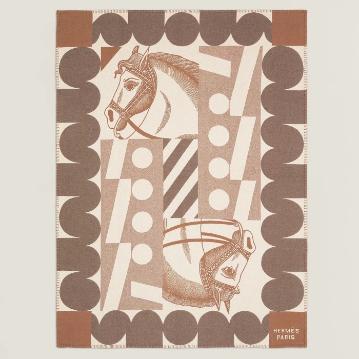 NIGO Hermes Cheval Joker blanket Autumn/winter Fashion Classic Color Block Poker Pattern Jacquard Knit Wool Blanket Recipe Style Cushion Set Home Accessories #nigo79138