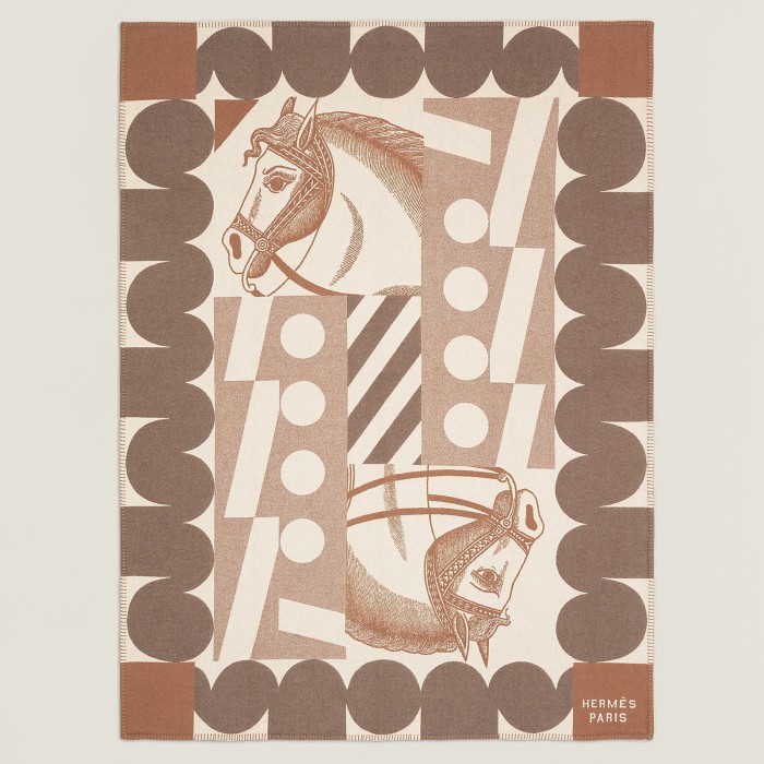 NIGO Hermes Cheval Joker blanket Autumn/winter Fashion Classic Color Block Poker Pattern Jacquard Knit Wool Blanket Recipe Style Cushion Set Home Accessories #nigo79138