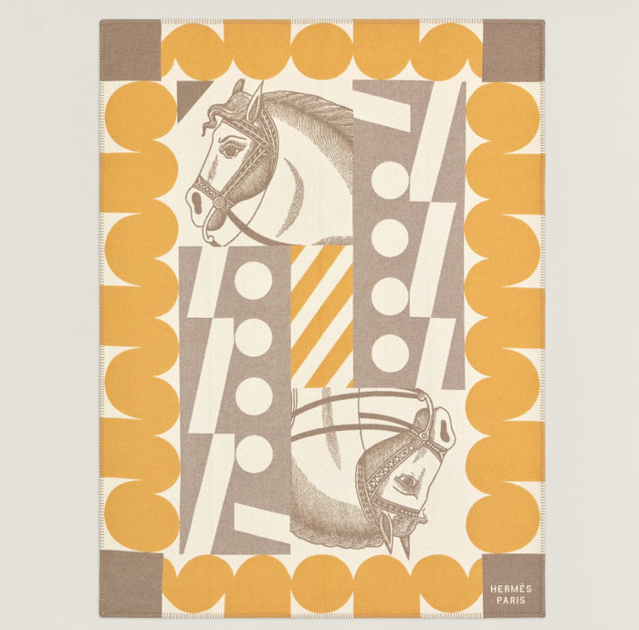 NIGO Hermes Cheval Joker blanket Autumn/winter Fashion Classic Color Block Poker Pattern Jacquard Knit Wool Blanket Recipe Style Cushion Set Home Accessories #nigo79138