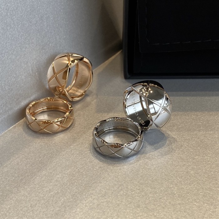 NIGO Chanel COCO CRUSH Stylish Refined And Minimalist Wide Narrow Diamond Pattern Simple Ring Jewelry Accessories  #nigo79154