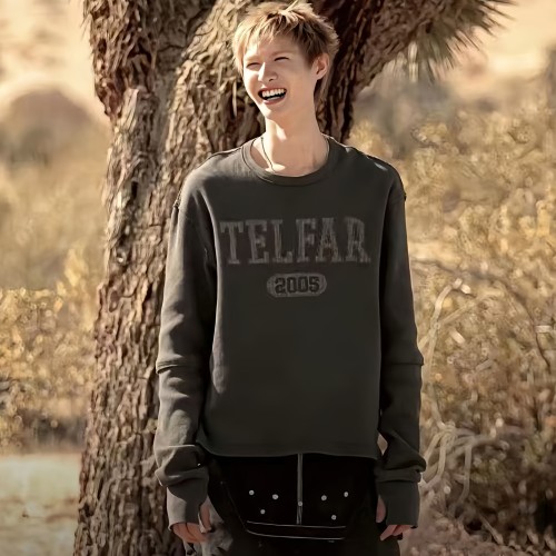 NIGO Telfar Men's Fall And Winter Vintage Style Washed Do Old Waffle Long-sleeved T-shirt Street Teenage Sense Of Slim Cortis Martin With Tops Ngvp #nigo2622