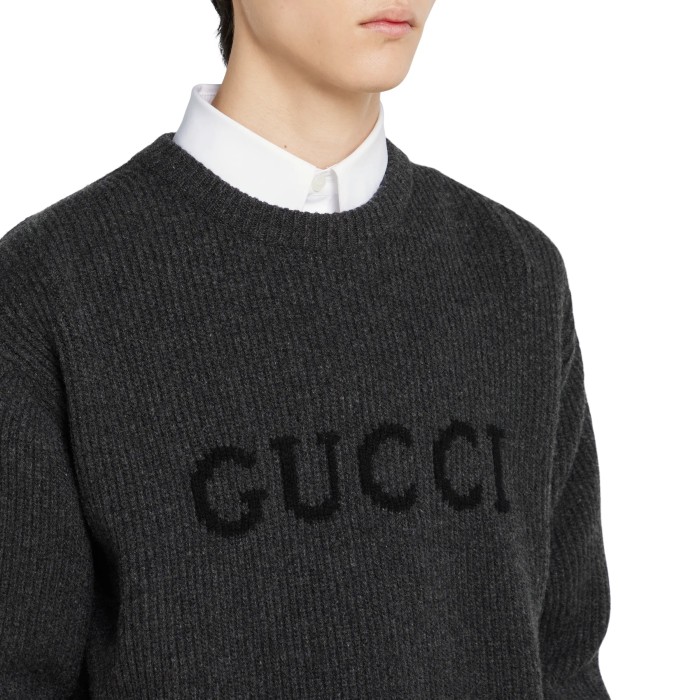 NIGO Gucci Men's And Women's Fall/winter Fashion Casual Solid Color Crew Neck Pullover With Letter Logo In Cashmere Sweater #nigo79161