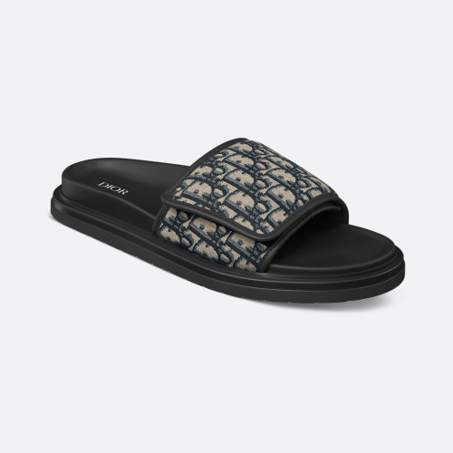 NIGO Dior Dior Aqua Men's And Women's Summer Fashion Casual Round Toe Open Back Oblique Print Fabric Flip Flops Sandals Shoes #nigo79178