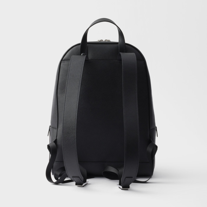 NIGO Prada Saffiano Classic Minimalist Business Backpack Printed Triangle Badge Adjustable Leather Shoulder Straps Two Way Zipper Closure Backpack  Bag Bags 2VZ102_9Z2_F0002_V_DOO #nigo79175