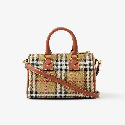NIGO Burberry Women's Fashion Classic Letter Embossed Logo Adjustable Shoulder Strap Zipper Closure Mini Checkered Bowling Bag Bags 80713571 #nigo79182