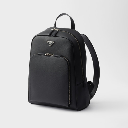 NIGO Prada Saffiano Classic Minimalist Business Backpack Printed Triangle Badge Adjustable Leather Shoulder Straps Two Way Zipper Closure Backpack  Bag Bags 2VZ102_9Z2_F0002_V_DOO #nigo79175