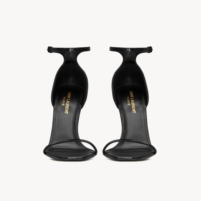 NIGO Saint Laurent OPYUM Women's Spring/Fall Fashion Classic Solid Color Leather Buckle YSL Monogram Heeled Sandals Shoes #nigo79185