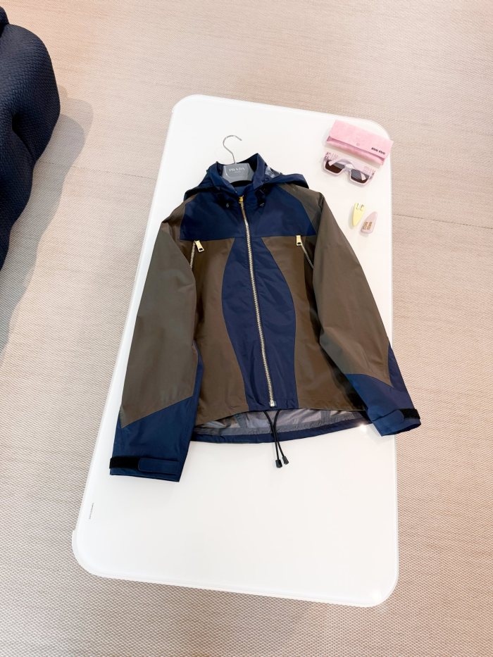 NIGO Prada Men's And Women's Spring/Fall Fashion Casual Hooded Zipper Color Block Nylon Hooded Jacket #nigo79183