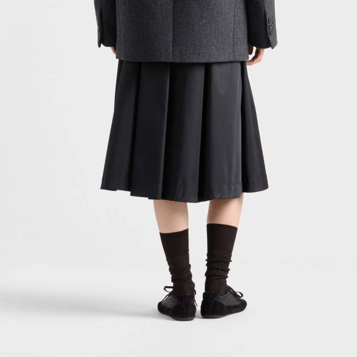 NIGO Prada Re-Nylon Women's Spring/Fall Fashion Classic Solid Color Nylon Skirt With 3D Waist Buckle And Full Skirt #nigo79188