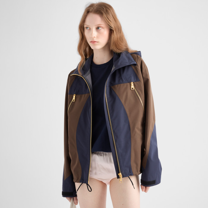NIGO Prada Men's And Women's Spring/Fall Fashion Casual Hooded Zipper Color Block Nylon Hooded Jacket #nigo79183