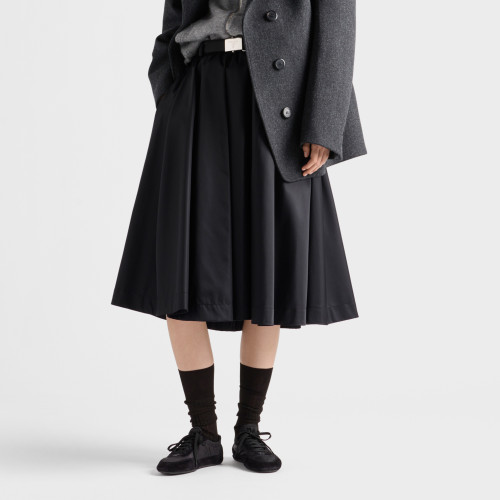 NIGO Prada Re-Nylon Women's Spring/Fall Fashion Classic Solid Color Nylon Skirt With 3D Waist Buckle And Full Skirt #nigo79188