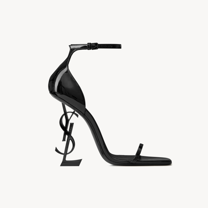 NIGO Saint Laurent OPYUM Women's Spring/Fall Fashion Classic Solid Color Leather Buckle YSL Monogram Heeled Sandals Shoes #nigo79185