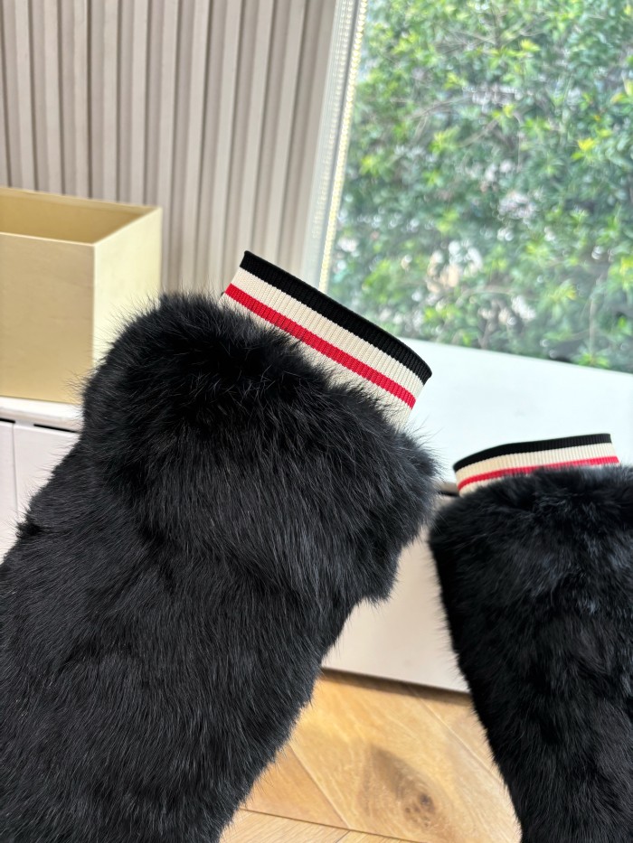 NIGO Brunello Cucinelli Women's Fall/Winter Suede Cowhide Rabbit Fur Round-Toe Zipper Lined Lamb Wool High-Top Boots Casual Solid-Color Snow Boots Shoes #nigo81588