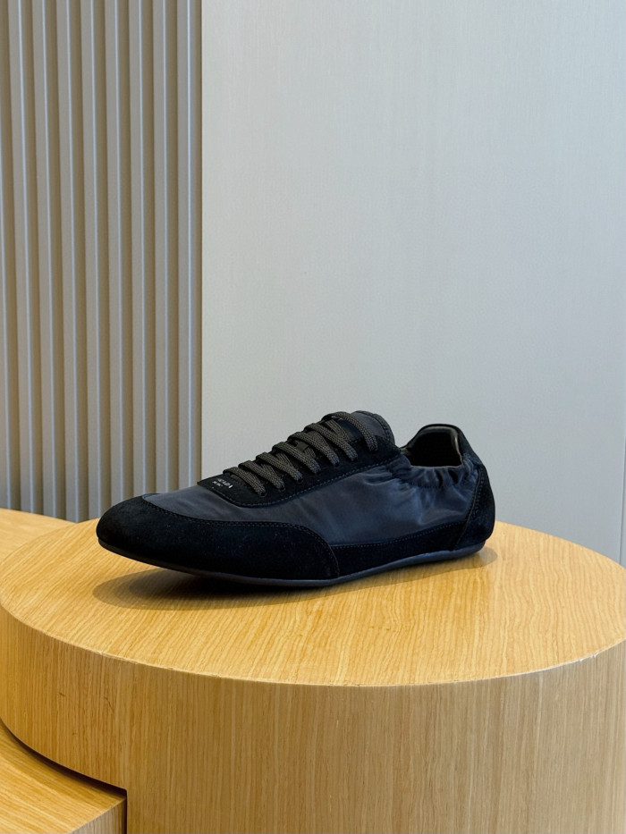 NIGO Prada Men's And Women's Spring/fall Fashion Classic Round Toe Lace Up Solid Color Leather Low Top Flat Sneakers Shoes #nigo79215