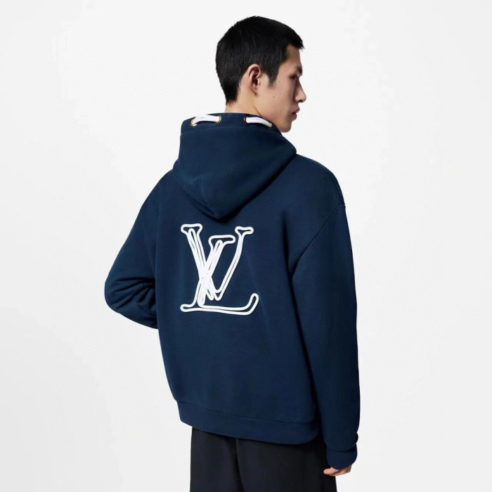 NIGO Louis Vuitton Men's And Women's Spring/fall Fashion Casual Hooded Pullover Solid Color Logo Print Drawstring Hoodie Sweatshirt #nigo79211
