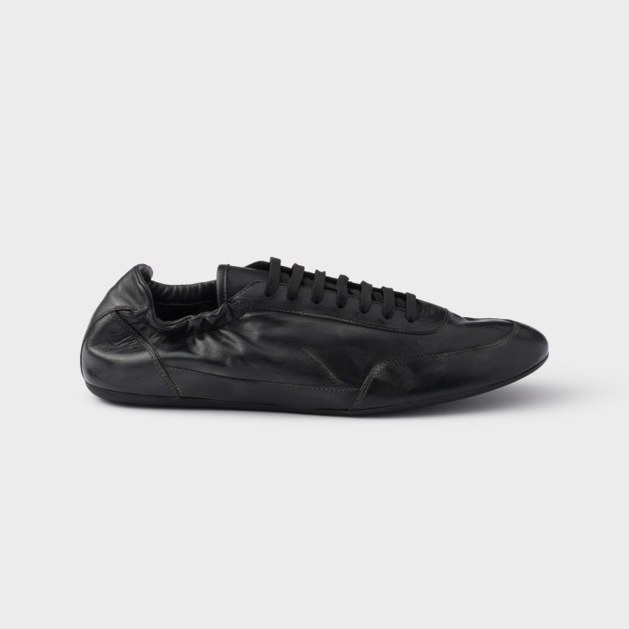 NIGO Prada Men's And Women's Spring/fall Fashion Classic Round Toe Lace Up Solid Color Leather Low Top Flat Sneakers Shoes #nigo79215