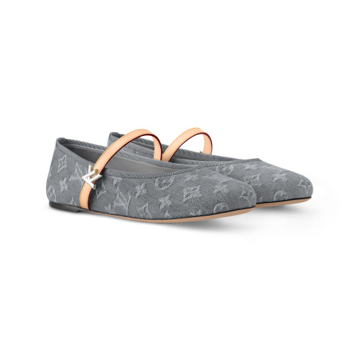 NIGO Louis Vuitton x TM ROMY Women's Spring/fall Fashion Classic Round Toe Slip On Logo Print Flat Mary Jane Ballet Flats  Shoes #nigo79212