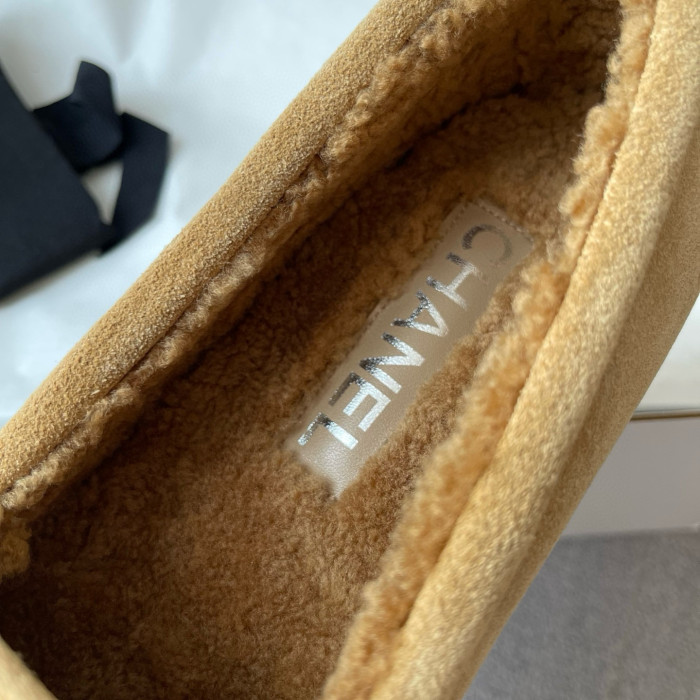 NIGO Chanel Women's Fall/Winter Logo Suede Solid-Color Round-Toe Low-Top Loafers Casual Flats Shoes #nigo81589