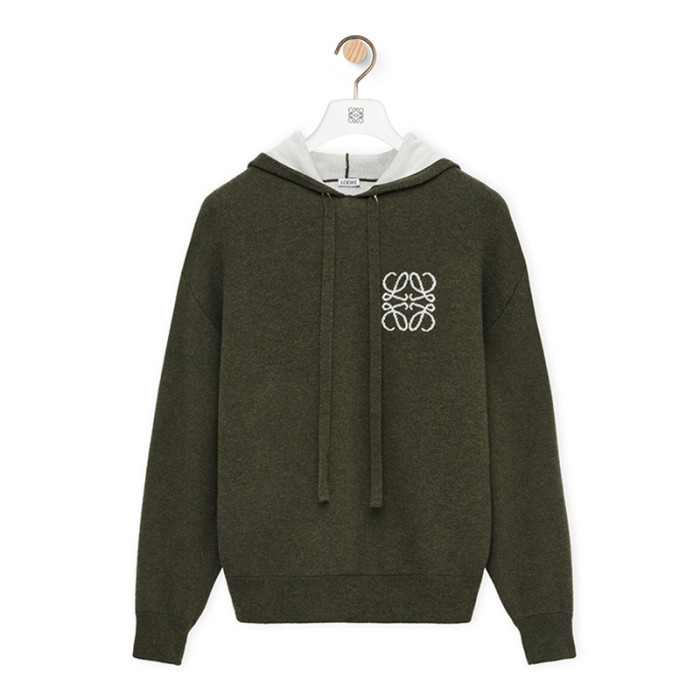 NIGO Loewe Men's High-Street Logo Jacquard Double-Layer Wool Casual Solid-Color Spring/Fall Long-Sleeve Pullover Hoodie Sweatshirt #nigo81712