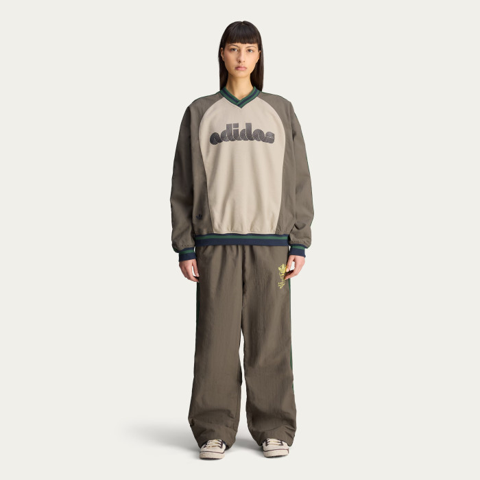 NIGO Adidas x Brain Dead Men's Spring/Summer Autumn Retro Color Contrasting Sports V-neck Hoodie Logo Long Sleeve Sweatshirt #nigo81714