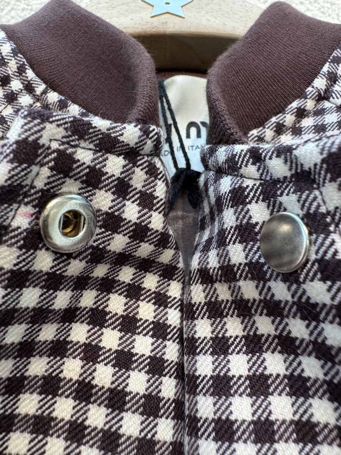NIGO MiuMiu Women's Single-Breasted Checkered Round-Neck Solid-Color Spring/Fall Long-Sleeve Jacket #nigo81591