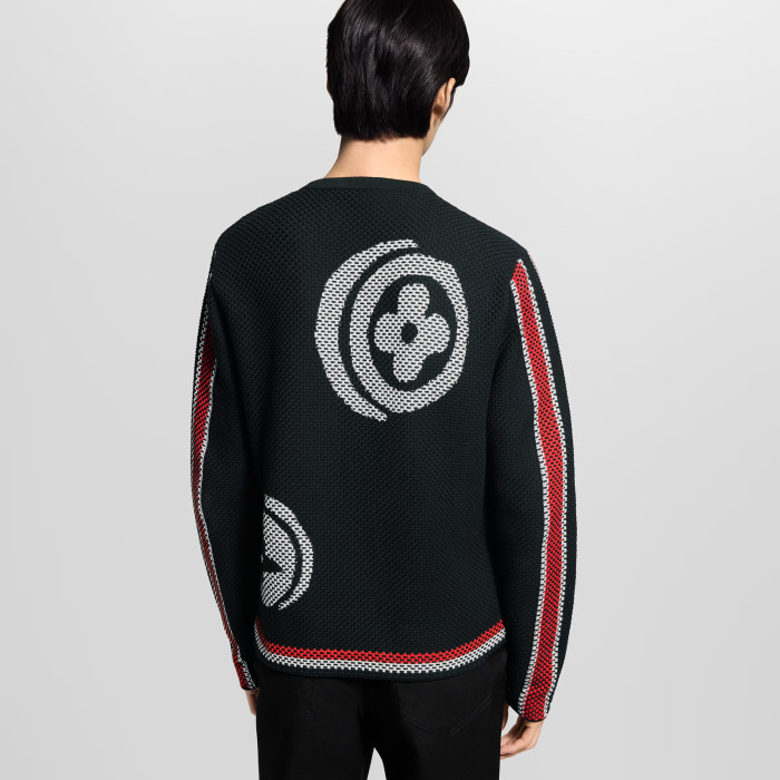 NIGO Louis Vuitton Men's x Nigo Spring/Fall/Winter Embroidered Knit Cotton Crew Neck Single- Breasted Cardigan Jacket #nigo81596