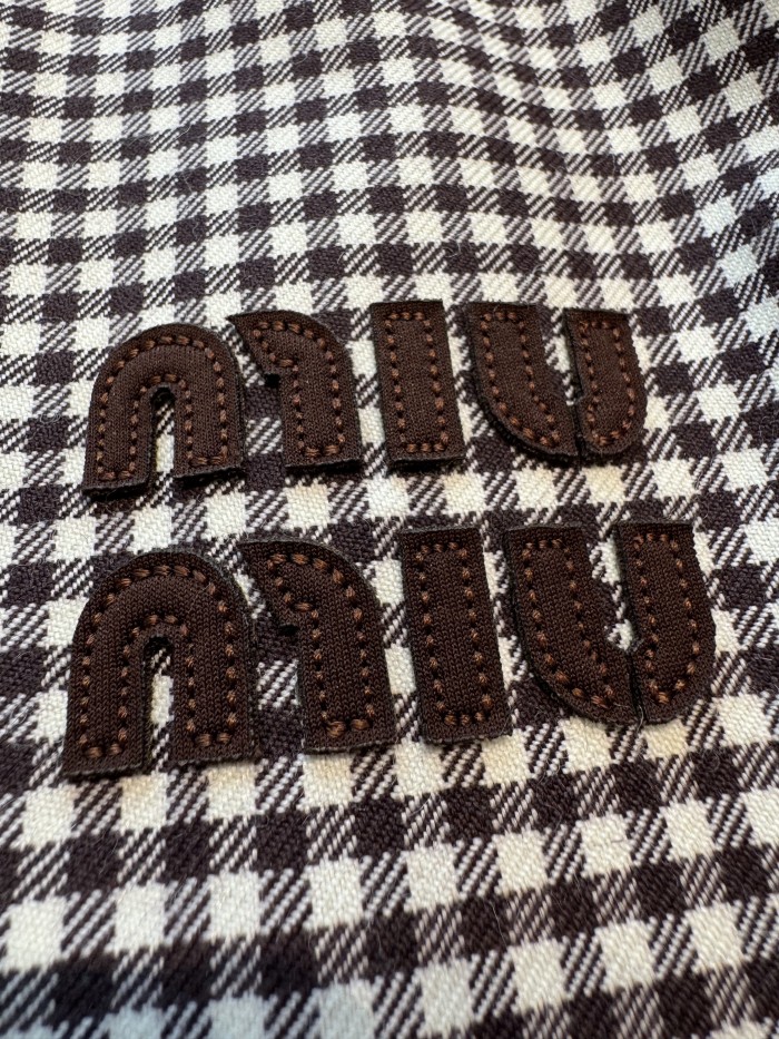 NIGO MiuMiu Women's Single-Breasted Checkered Round-Neck Solid-Color Spring/Fall Long-Sleeve Jacket #nigo81591