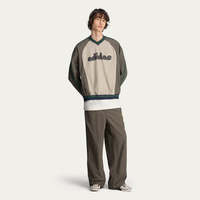 NIGO Adidas x Brain Dead Men's Spring/Summer Autumn Retro Color Contrasting Sports V-neck Hoodie Logo Long Sleeve Sweatshirt #nigo81714