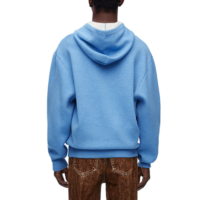 NIGO Loewe Men's High-Street Logo Jacquard Double-Layer Wool Casual Solid-Color Spring/Fall Long-Sleeve Pullover Hoodie Sweatshirt #nigo81712