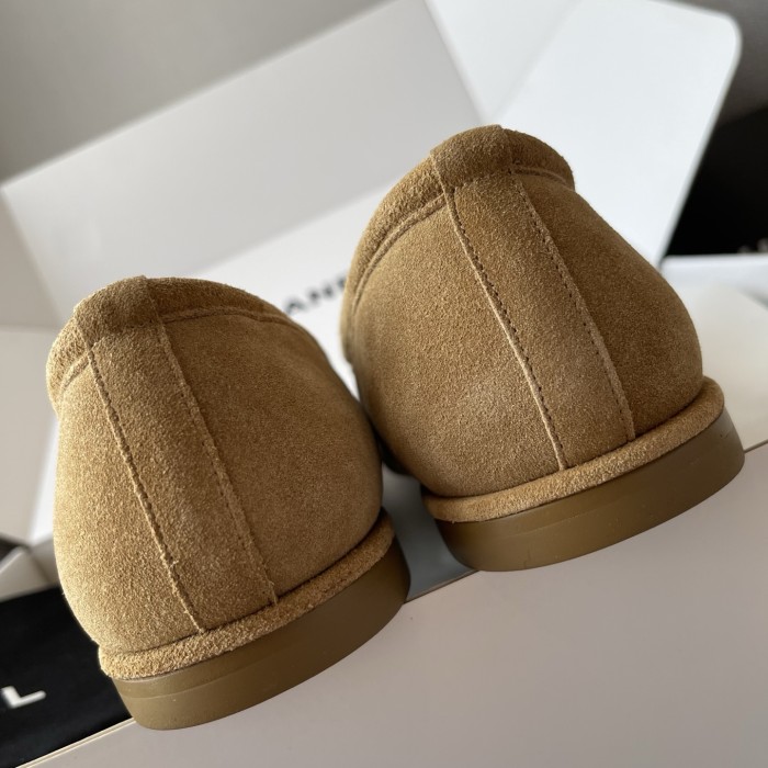 NIGO Chanel Women's Fall/Winter Logo Suede Solid-Color Round-Toe Low-Top Loafers Casual Flats Shoes #nigo81589