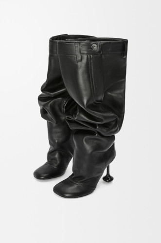 NIGO Loewe Women's Over-the-Knee Boots Solid-Color Leather Extra-Long Leg Boots Casual Shoes 10cm Heel Height #nigo81718