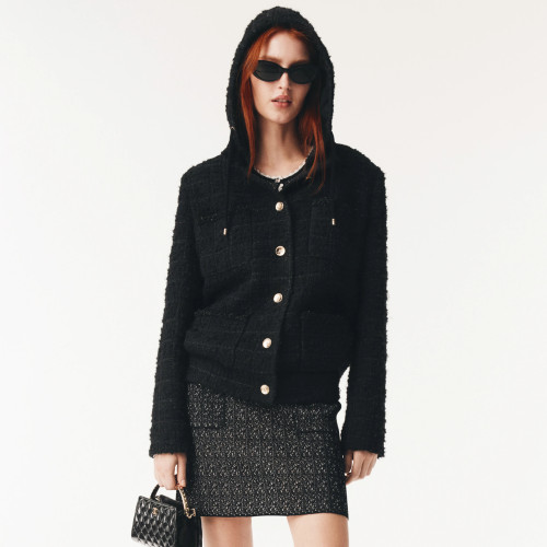 NIGO Chanel Women's Fall/Winter Tweed Single-Breasted Vintage Solid-Color Long-Sleeve Hooded Jacket Ngvp #nigo2549