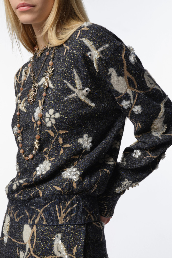 NIGO Chanel Women's Spring, Autumn, and Winter Jacquard Solid-Color Crew Neck Pullover Sweater Ngvp #nigo2551