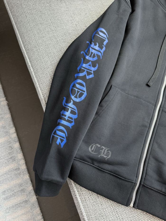 NIGO Chrome Hearts Men's & Women's Spring/Fall Letter Print Zipper-Front Warm Solid-Color Long-Sleeve Hooded Sweatshirt Jacket #nigo81736
