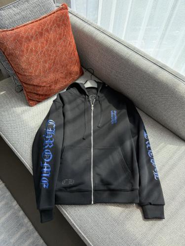NIGO Chrome Hearts Men's & Women's Spring/Fall Letter Print Zipper-Front Warm Solid-Color Long-Sleeve Hooded Sweatshirt Jacket #nigo81736